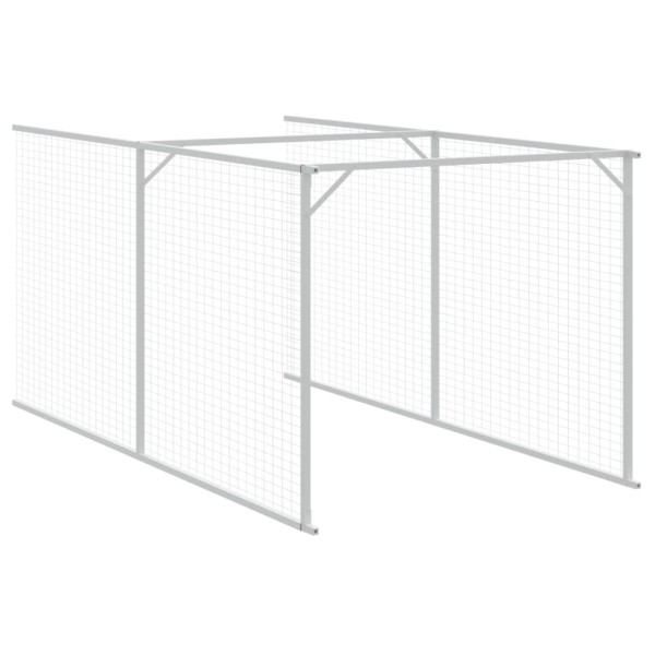 Caseta perros con tejado acero galvanizado gris 117x609x123 cm Caseta perros con tejado acero galvanizado gris 117x609x123 cm