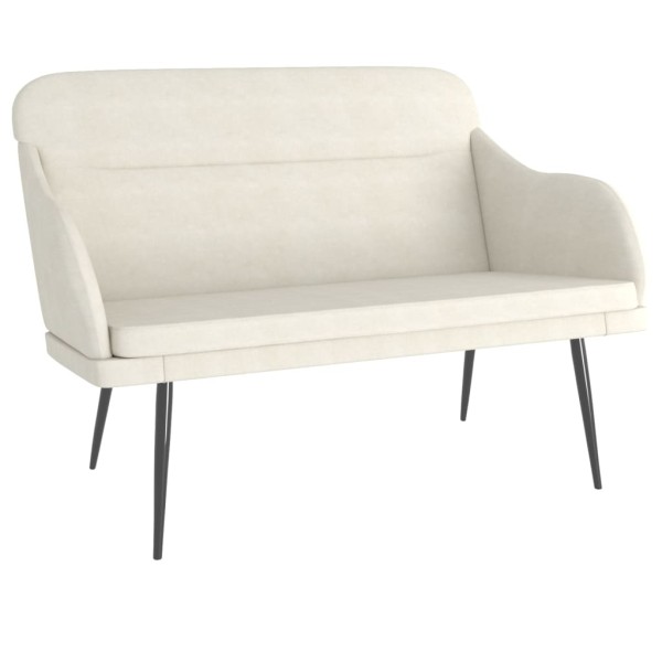Banco de terciopelo color crema 110x76x80 cm Banco de terciopelo color crema 110x76x80 cm