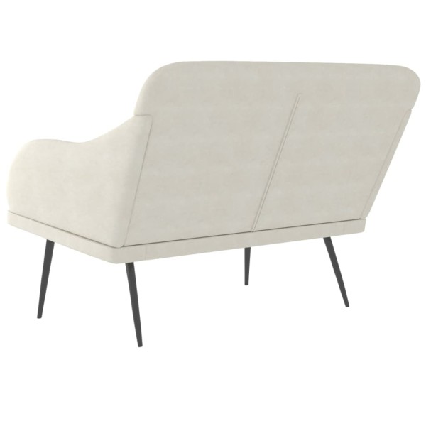 Banco de terciopelo color crema 110x76x80 cm Banco de terciopelo color crema 110x76x80 cm