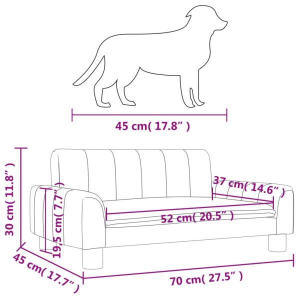 Cama para perros de tela crema 70x45x30 cm Cama para perros de tela crema 70x45x30 cm