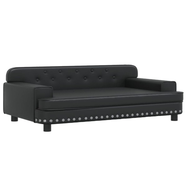 Cama para perros de cuero sintético negra 90x53x30 cm Cama para perros de cuero sintético negra 90x53x30 cm