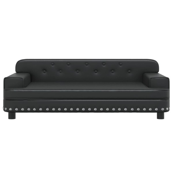Cama para perros de cuero sintético negra 90x53x30 cm Cama para perros de cuero sintético negra 90x53x30 cm