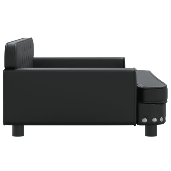Cama para perros de cuero sintético negra 90x53x30 cm Cama para perros de cuero sintético negra 90x53x30 cm