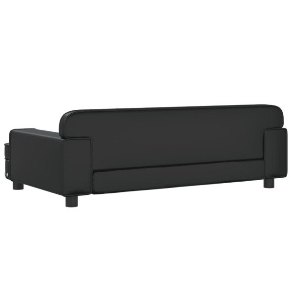 Cama para perros de cuero sintético negra 90x53x30 cm Cama para perros de cuero sintético negra 90x53x30 cm