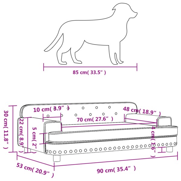 Cama para perros de cuero sintético negra 90x53x30 cm Cama para perros de cuero sintético negra 90x53x30 cm