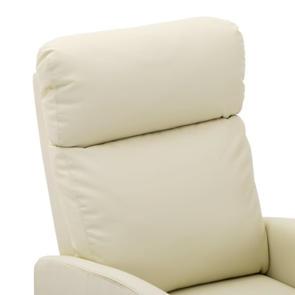 Sillón de masaje de cuero sintético crema Sillón de masaje de cuero sintético crema