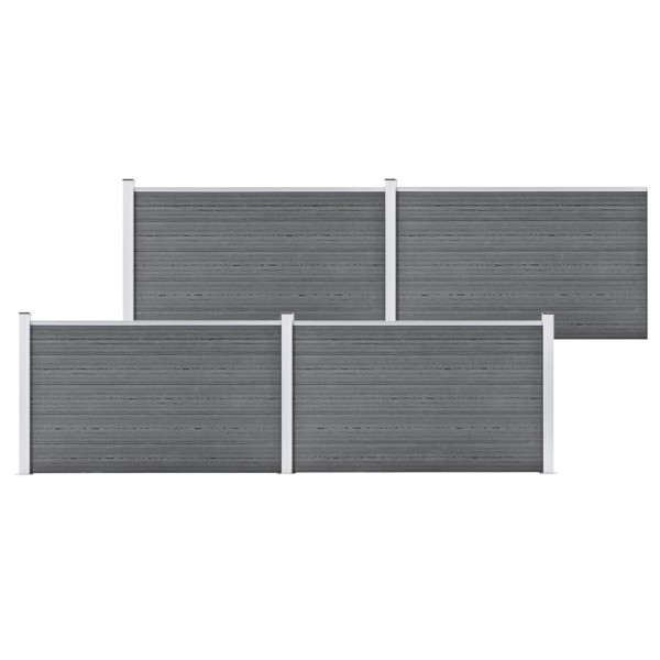 Valla de jardín de WPC gris 699x106 cm Valla de jardín de WPC gris 699x106 cm