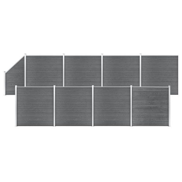 Set de valla 8 cuadradas + 1 oblicua WPC gris 1484x186 cm Set de valla 8 cuadradas + 1 oblicua WPC gris 1484x186 cm