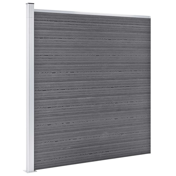Set de valla 8 cuadradas + 1 oblicua WPC gris 1484x186 cm Set de valla 8 cuadradas + 1 oblicua WPC gris 1484x186 cm