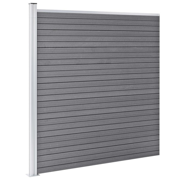 Set de valla 8 cuadradas + 1 oblicua WPC gris 1484x186 cm Set de valla 8 cuadradas + 1 oblicua WPC gris 1484x186 cm