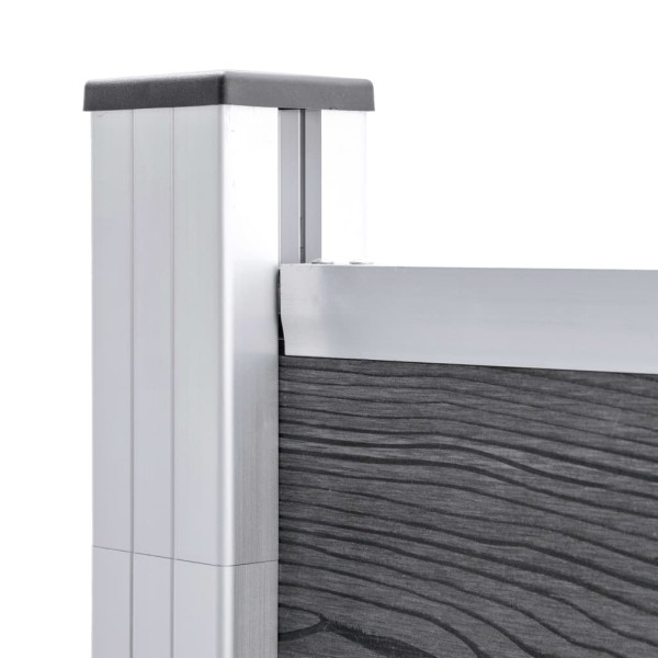 Set de valla 8 cuadradas + 1 oblicua WPC gris 1484x186 cm Set de valla 8 cuadradas + 1 oblicua WPC gris 1484x186 cm