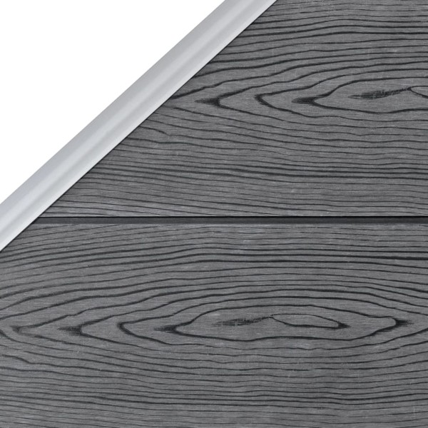 Set de valla 8 cuadradas + 1 oblicua WPC gris 1484x186 cm Set de valla 8 cuadradas + 1 oblicua WPC gris 1484x186 cm