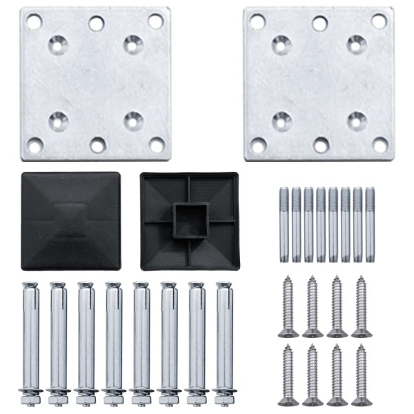 Set de valla 8 cuadradas + 1 oblicua WPC gris 1484x186 cm Set de valla 8 cuadradas + 1 oblicua WPC gris 1484x186 cm