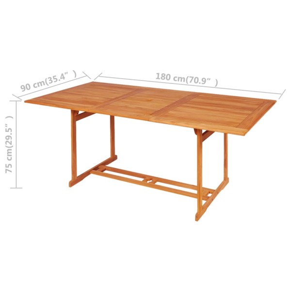 Set de comedor para jardín 7 piezas teca maciza y cojines gris Set de comedor para jardín 7 piezas teca maciza y cojines gris