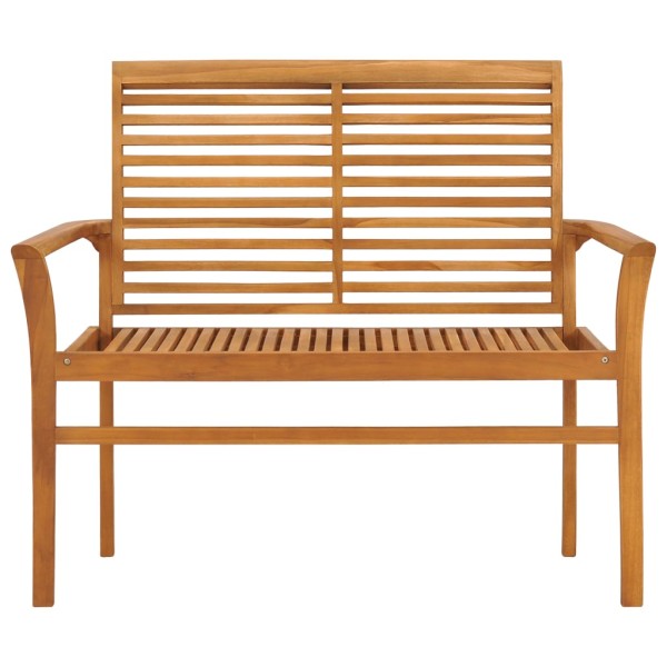 Banco de jardín madera maciza de teca con cojín beige 112 cm Banco de jardín madera maciza de teca con cojín beige 112 cm