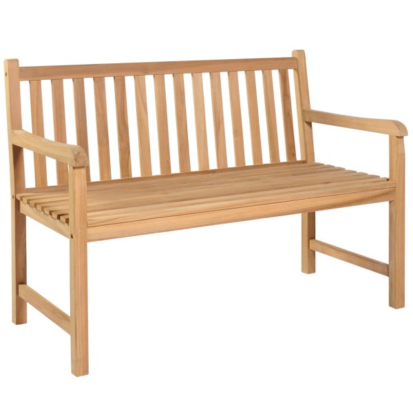 Banco de jardín madera maciza teca con cojín azul royal 120 cm Banco de jardín madera maciza teca con cojín azul royal 120 cm