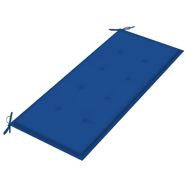 Banco de jardín madera maciza teca con cojín azul royal 120 cm Banco de jardín madera maciza teca con cojín azul royal 120 cm