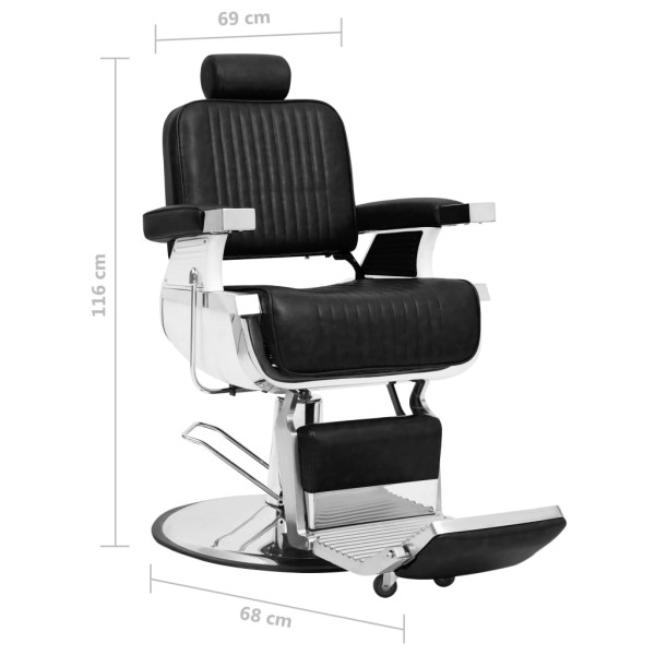 Silla de peluquería de cuero sintético negro 68x69x116 cm Silla de peluquería de cuero sintético negro 68x69x116 cm