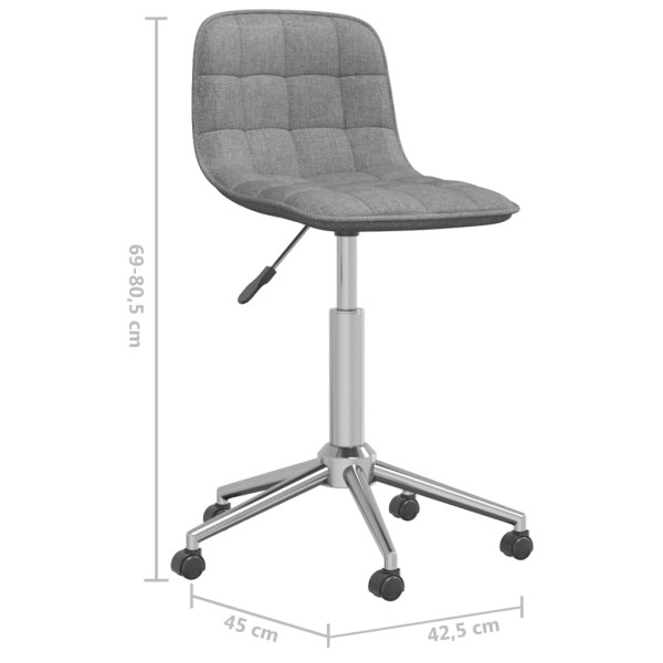 Sillas de comedor giratorias 2 uds tela gris claro Sillas de comedor giratorias 2 uds tela gris claro