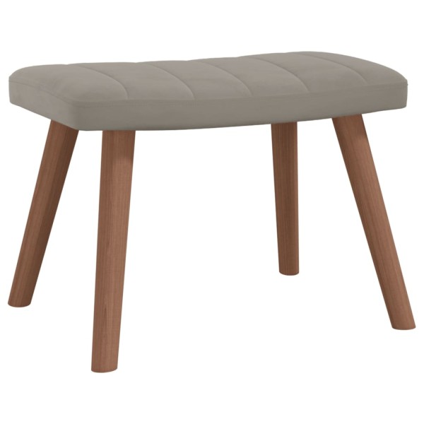Silla mecedora con reposapiés terciopelo gris claro Silla mecedora con reposapiés terciopelo gris claro
