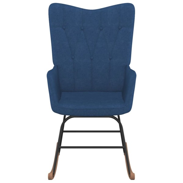 Silla mecedora con reposapiés tela azul Silla mecedora con reposapiés tela azul