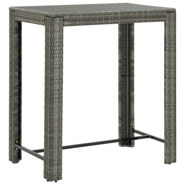 Conjunto de bar para jardín 5 pzas ratán sintético gris cojines Conjunto de bar para jardín 5 pzas ratán sintético gris cojines