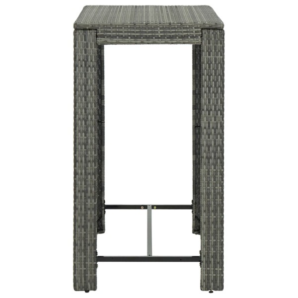 Conjunto de bar para jardín 5 pzas ratán sintético gris cojines Conjunto de bar para jardín 5 pzas ratán sintético gris cojines