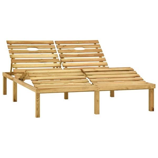 Tumbona doble y cojines madera pino impregnada azul royal Tumbona doble y cojines madera pino impregnada azul royal