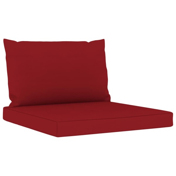 Juego de muebles de jardín 5 piezas con cojines rojo tinto