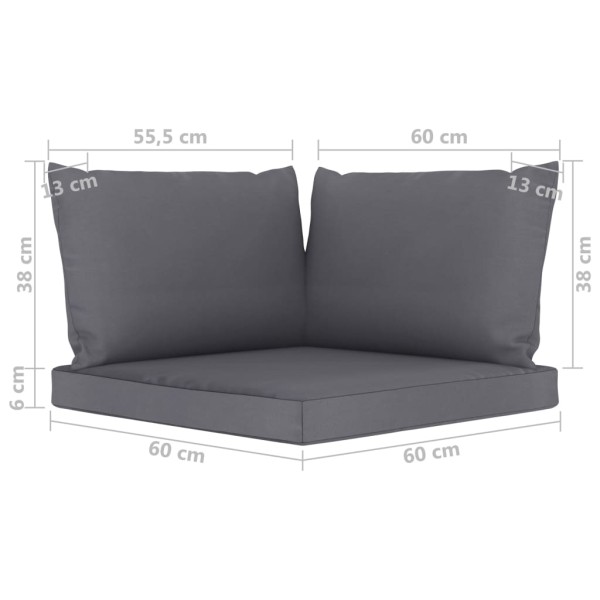 Juego de salón de jardín de 9 pzas con cojines gris antracita Juego de salón de jardín de 9 pzas con cojines gris antracita