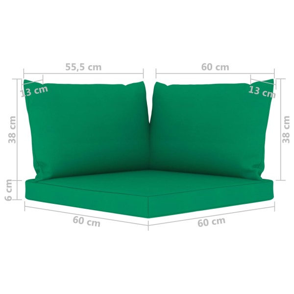 Juego de muebles de jardín 9 piezas con cojines verde Juego de muebles de jardín 9 piezas con cojines verde