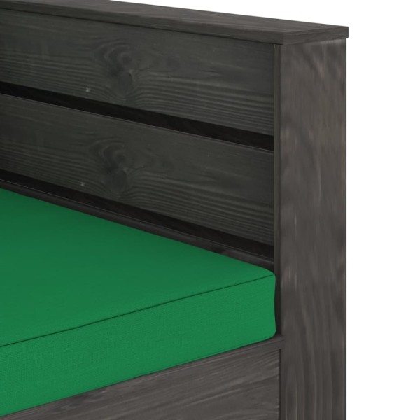 Muebles de jardín 2 piezas con cojines madera impregnada gris Muebles de jardín 2 piezas con cojines madera impregnada gris