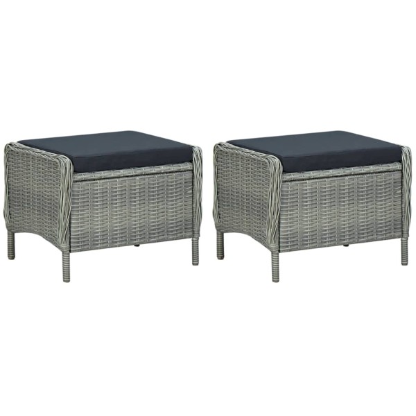 Juego de comedor de jardín 9 piezas gris claro Juego de comedor de jardín 9 piezas gris claro