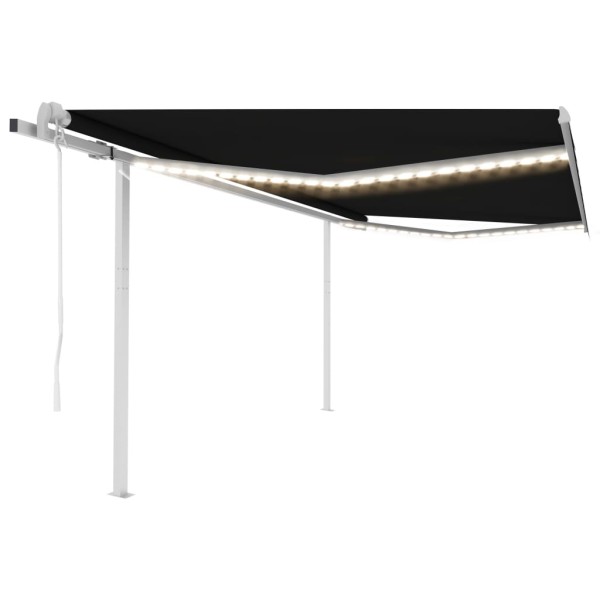 Toldo automático LED sensor de viento gris antracita 4,5x3,5 m Toldo automático LED sensor de viento gris antracita 4,5x3,5 m