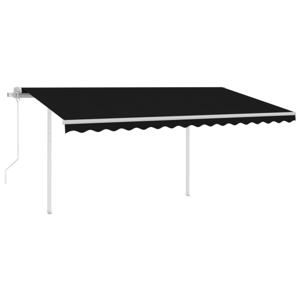 Toldo automático LED sensor de viento gris antracita 4,5x3,5 m Toldo automático LED sensor de viento gris antracita 4,5x3,5 m