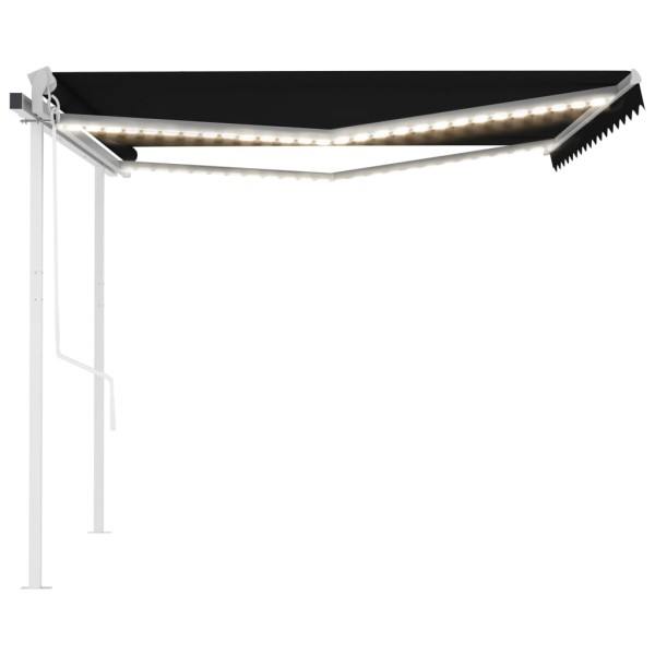Toldo automático LED sensor de viento gris antracita 4,5x3,5 m Toldo automático LED sensor de viento gris antracita 4,5x3,5 m