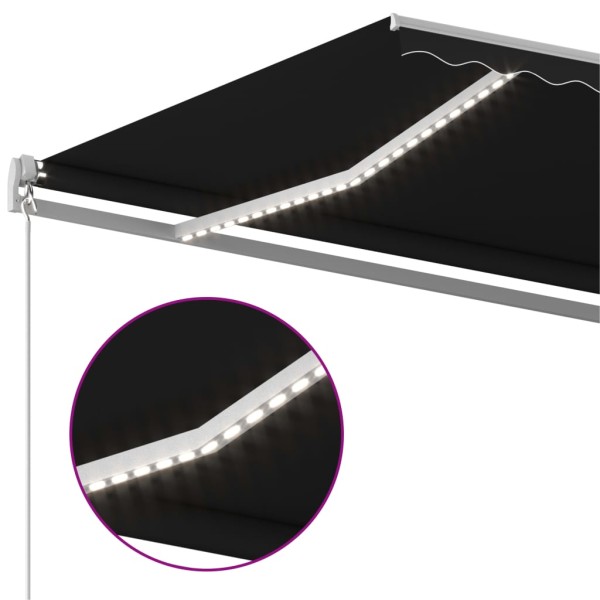 Toldo automático LED sensor de viento gris antracita 4,5x3,5 m Toldo automático LED sensor de viento gris antracita 4,5x3,5 m
