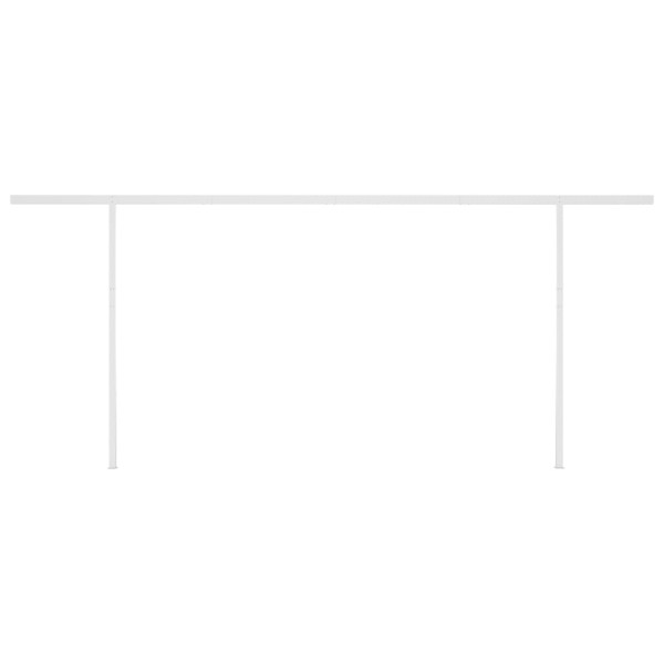 Toldo manual retráctil con postes azul y blanco 5x3,5 m Toldo manual retráctil con postes azul y blanco 5x3,5 m