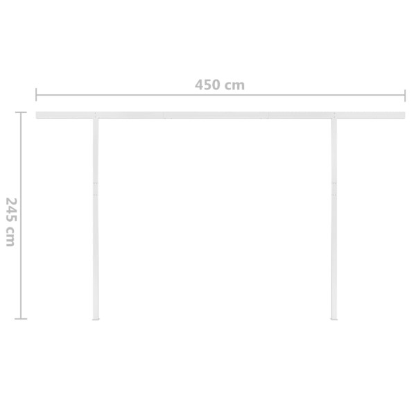 Toldo manual retráctil con postes azul y blanco 5x3,5 m Toldo manual retráctil con postes azul y blanco 5x3,5 m