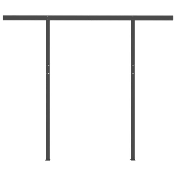 Toldo manual retráctil con LED naranja y marrón 3x2,5 m