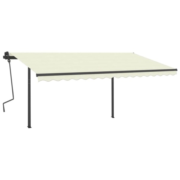 Toldo automático con LED y sensor de viento color crema 4,5x3 m