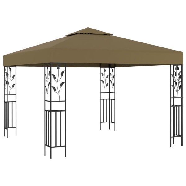Carpa cenador de jardín con tira de luz LED 3x3m taupé 180 g/m² Carpa cenador de jardín con tira de luz LED 3x3m taupé 180 g/m²