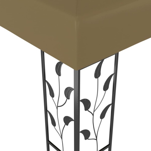 Carpa cenador de jardín con tira de luz LED 3x3m taupé 180 g/m² Carpa cenador de jardín con tira de luz LED 3x3m taupé 180 g/m²
