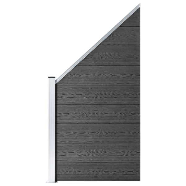Set de paneles de valla WPC negro 792x(105-186) cm Set de paneles de valla WPC negro 792x(105-186) cm