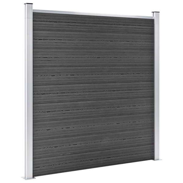 Set de paneles de valla WPC negro 792x(105-186) cm Set de paneles de valla WPC negro 792x(105-186) cm