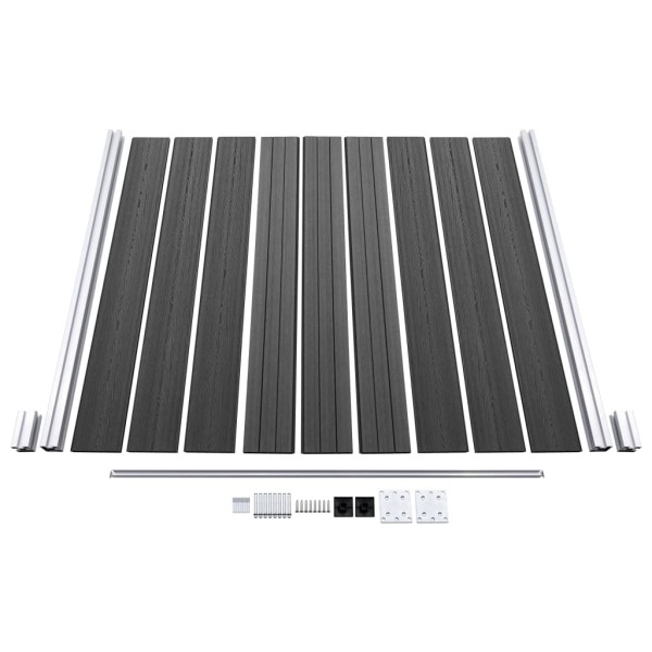Set de paneles de valla WPC negro 792x(105-186) cm Set de paneles de valla WPC negro 792x(105-186) cm