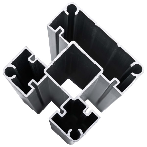 Set de paneles de valla WPC negro 792x(105-186) cm Set de paneles de valla WPC negro 792x(105-186) cm