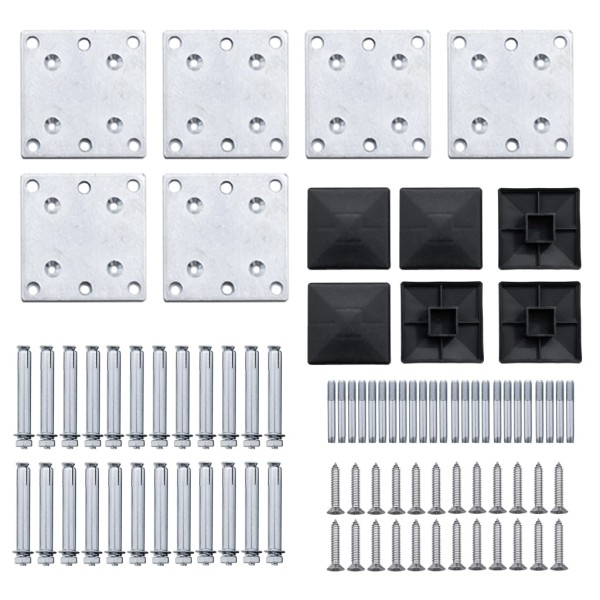 Set de paneles de valla WPC negro 792x(105-186) cm Set de paneles de valla WPC negro 792x(105-186) cm
