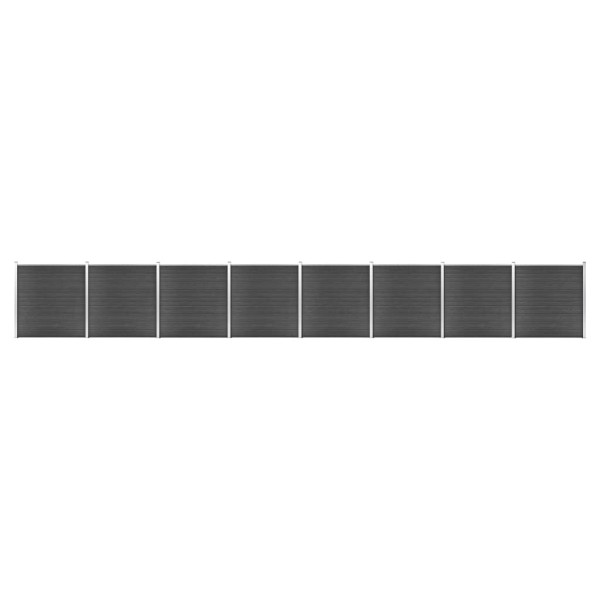 Juego de paneles de valla WPC negro 1391x186 cm Juego de paneles de valla WPC negro 1391x186 cm