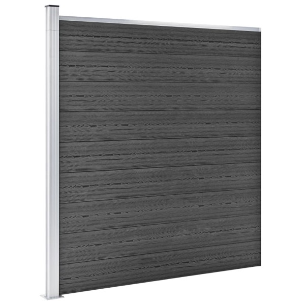 Juego de paneles de valla WPC negro 1391x186 cm Juego de paneles de valla WPC negro 1391x186 cm